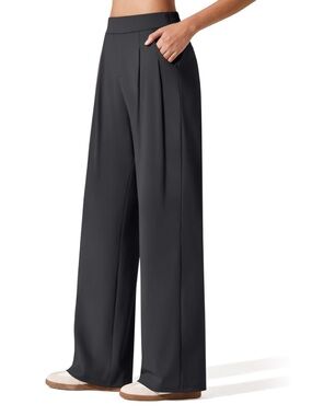 Black Wide Leg Travel Pants NWT